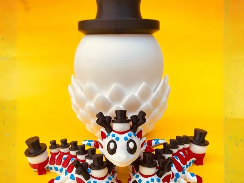 Articulated Snowman Dragon And Egg Storage Box