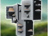 Large medieval building with round tower, terrace and access-5