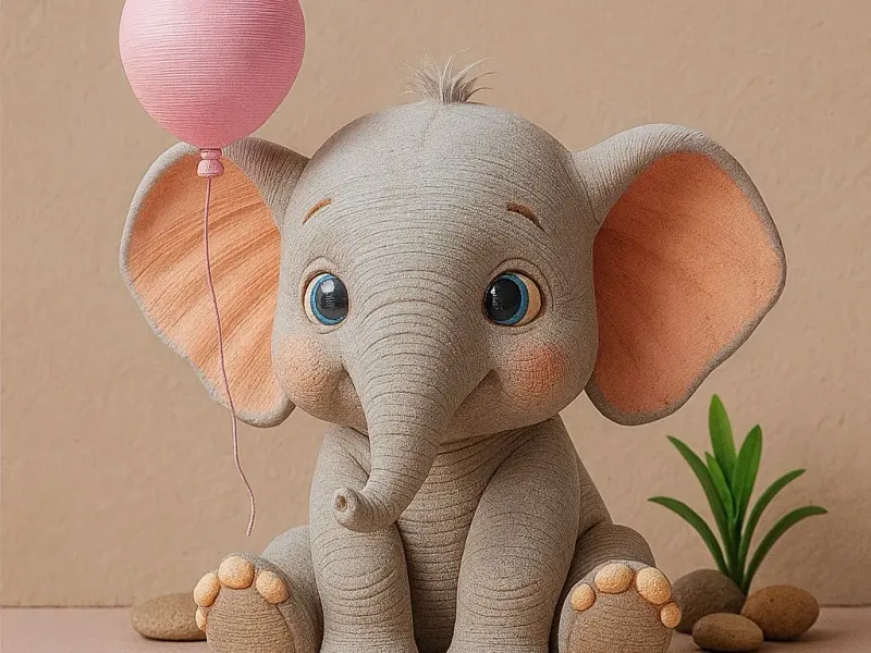 Cute Elephant with a ballon