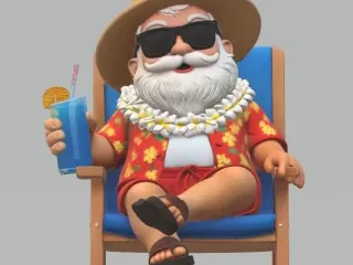Santa relaxing after Christmas