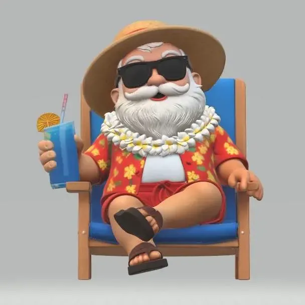 Santa relaxing after Christmas