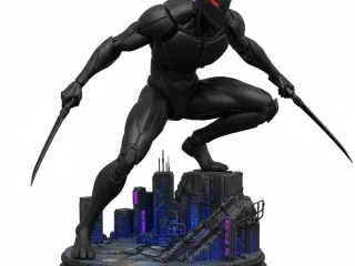 Stealth Assassin Robot Character