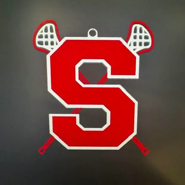 Lacrosse Pendant with letter S.