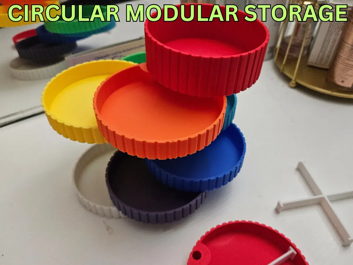 Circular Modular Models 3D Printer Files | 3MF File | CIRCULAR MODULAR STORAGE - (10cm notched ...