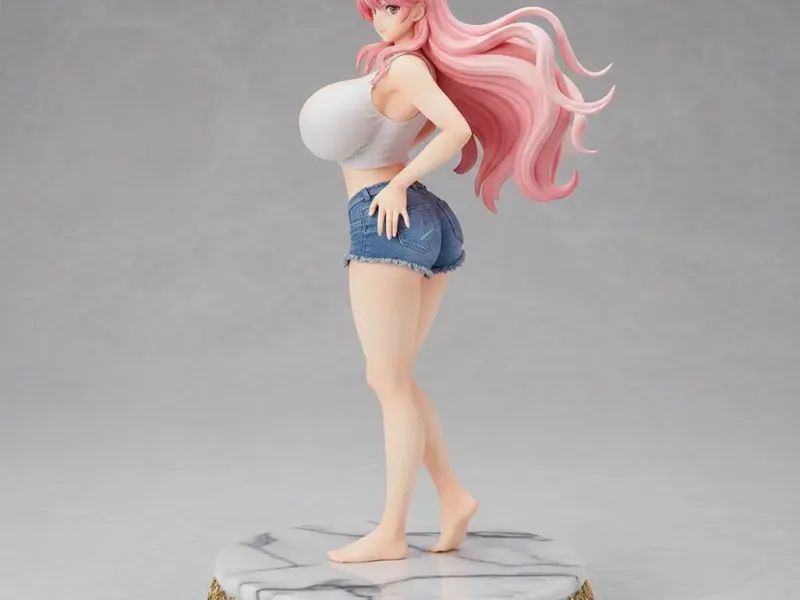Casual Pink Hair Anime Girl – Standing Glamour Pose Ecchi