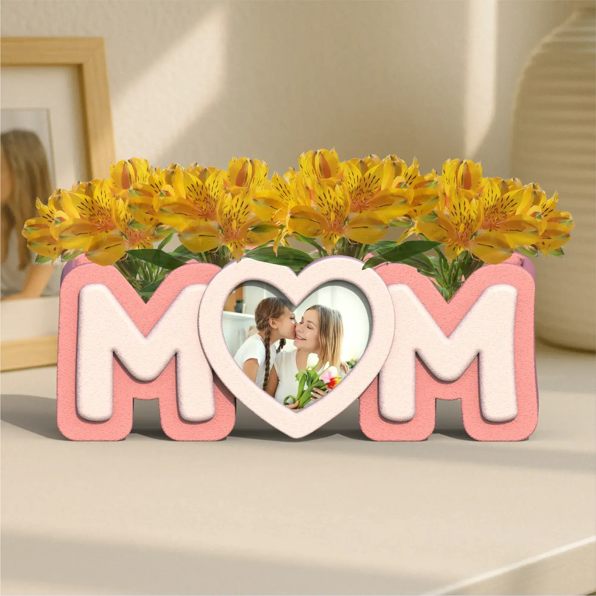 Mom Frame Planter, Heart Shape Frame, Mother’s Day Photo