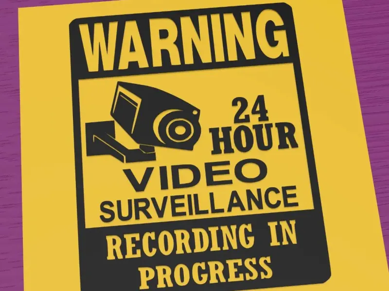 Warning sign: 24 hour video surveillance recording