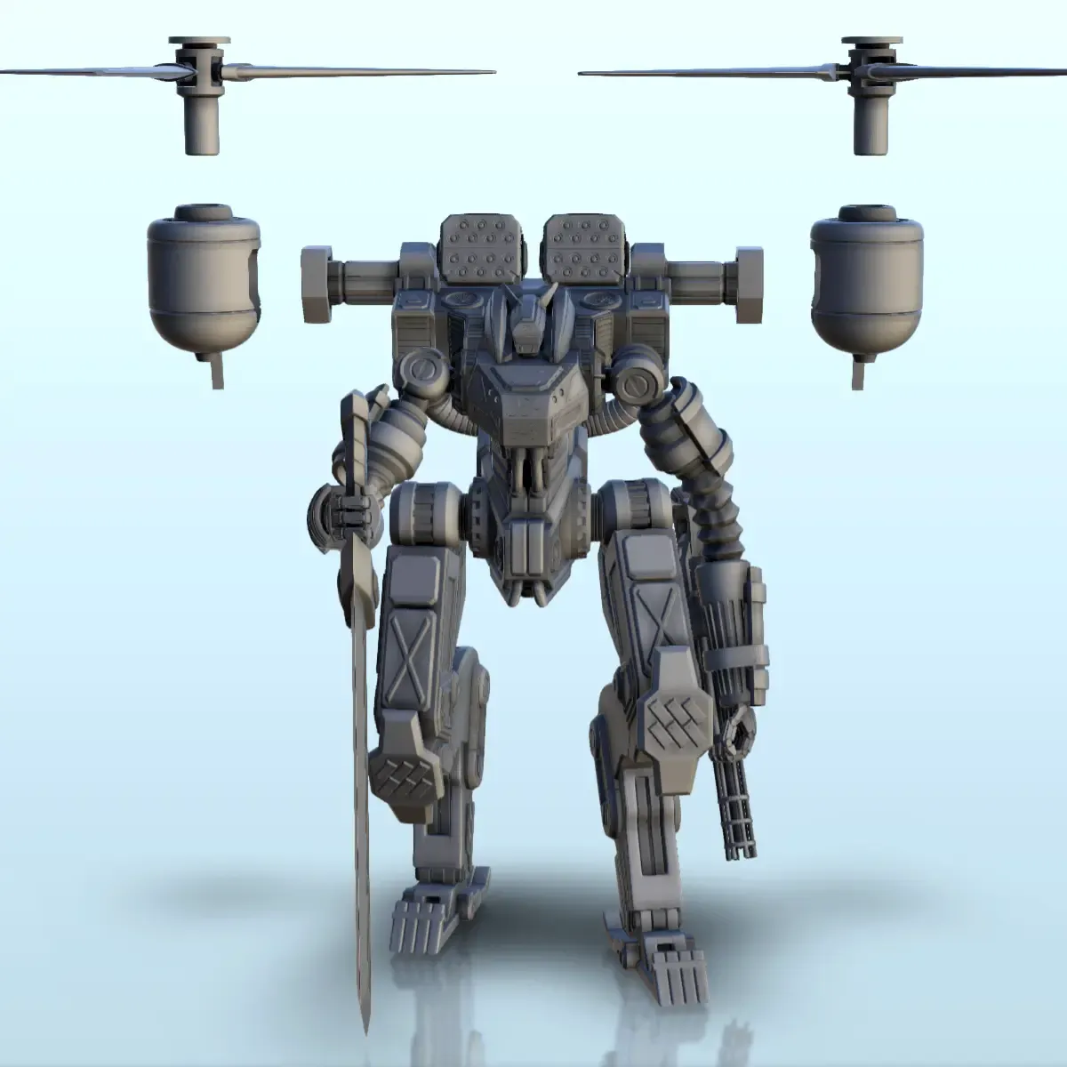 Ihris combat robot (6) - sci-fi science fiction future 40k b