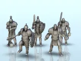 Set of 5 medieval soldiers (+ pre-supported version) (14) --1