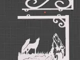 hanging deco with wall bracket wolves-0