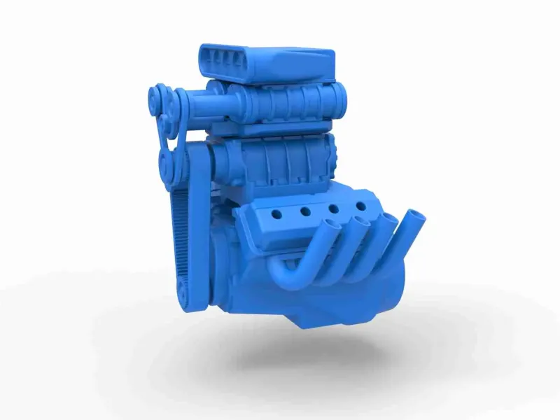 Motor V8 cu supraalimentare triplă Versiunea 2 Scară 1:25