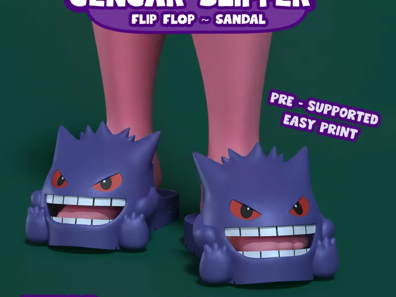 Gengar Slipper Sandals FlipFlop I Fan art