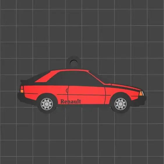 Renault Fuego Keychain – Classic 80s Sports Coupe 3D Print