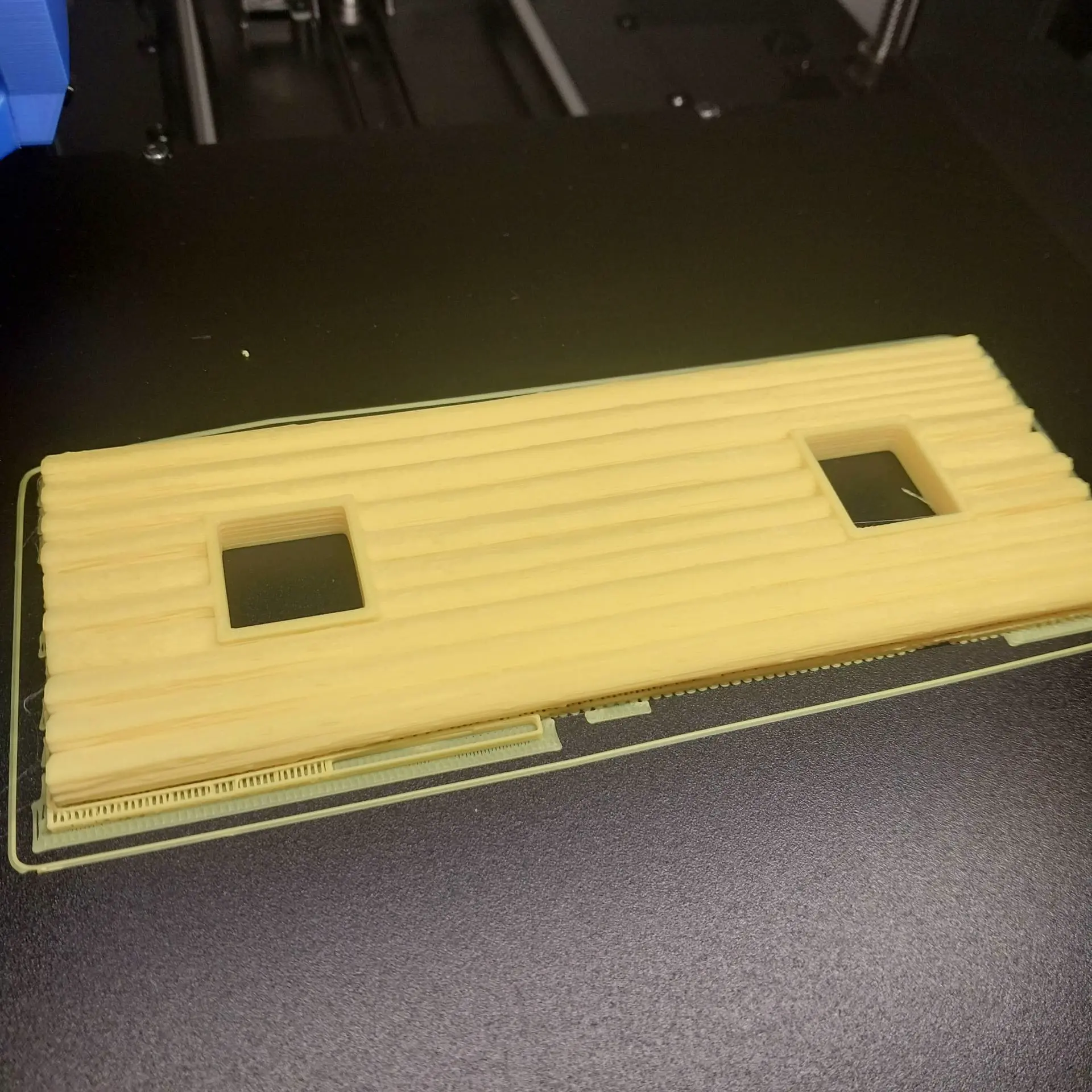 log cabin wall with 2 windows