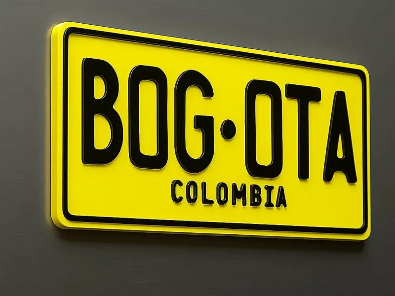 Bogotá car plate magnet - imán placa bogotá