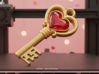 Keychain key heart