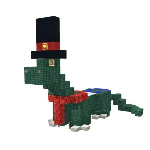 Dapper Block Dinosaur Figure 3D Model STL Printable