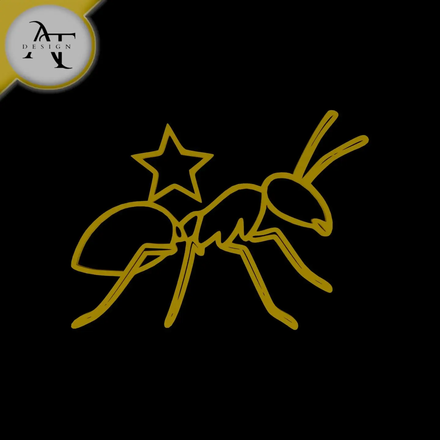 Ant - Line Art - 2D Wall Art Decor