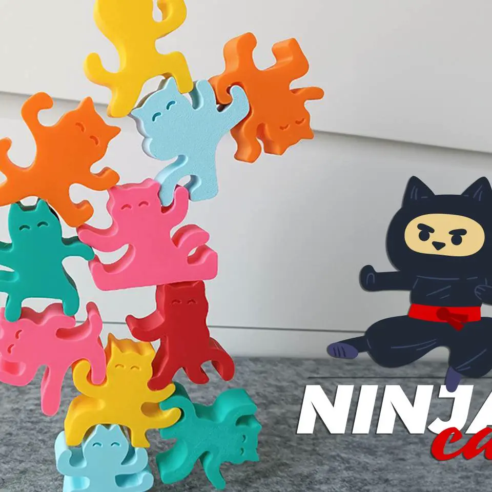 Ninja Cats Stacking Balance Game