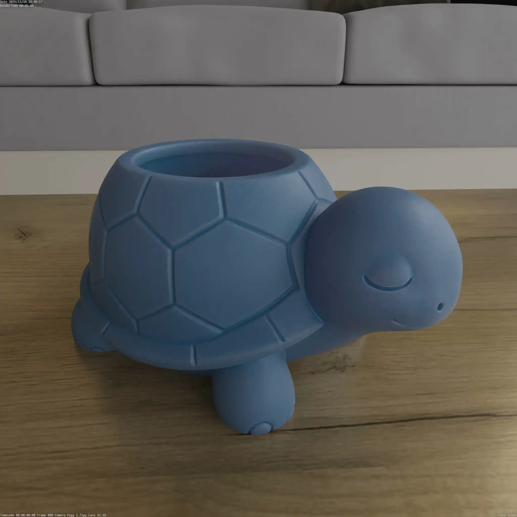 Cute Sleeping Turtle Planter Candy Container 3D STL