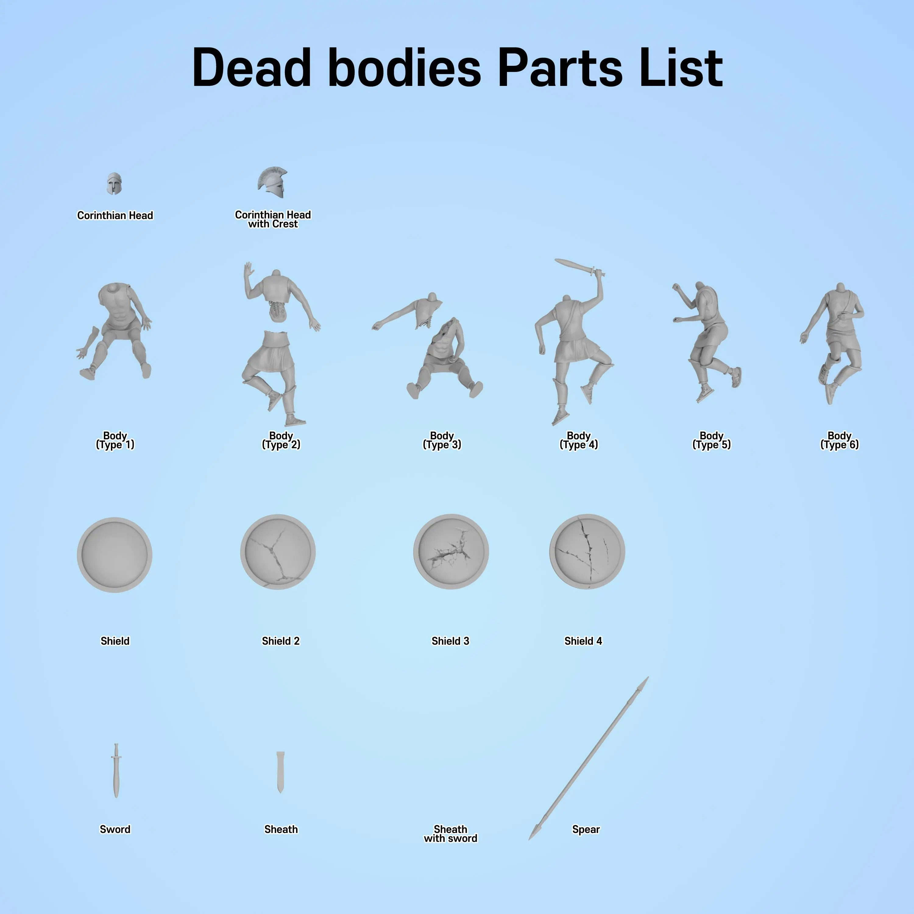 Dead bodies of Greek Hoplites