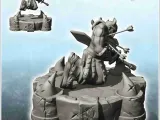 Orc warrior wounded by multiple arrows and falling to the gr-2