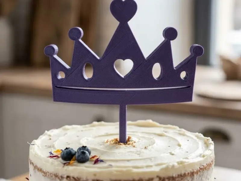 Royal Heart Cake Topper - Easy Print Crown