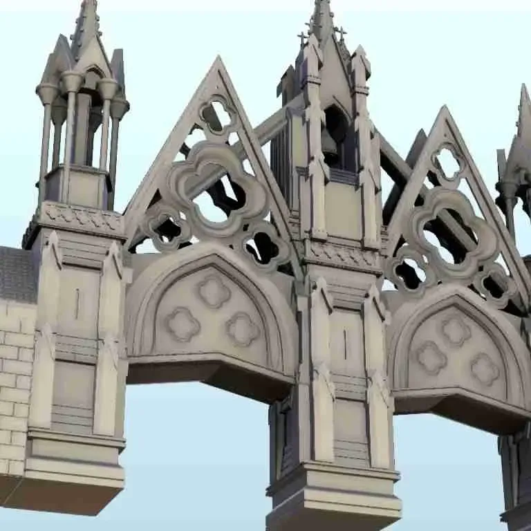 Gothic building with sophisticated arch 19 - scenery medieva