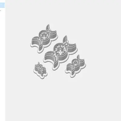 Triple Moon V01-01 Leaves Design Polymer Clay Mold Cutter