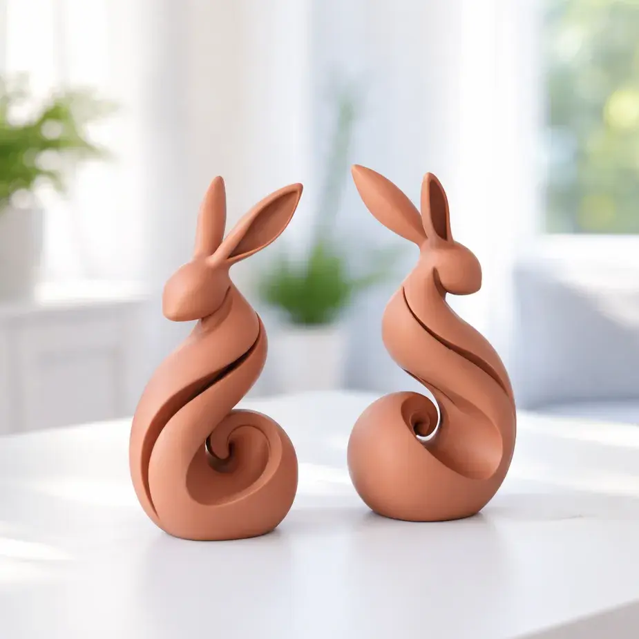 Easter Bunny Decor | Modern Minimal Rabbit Sculpture