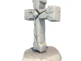 Gothic Cross Statue – Weathered Stone Sculpture-3