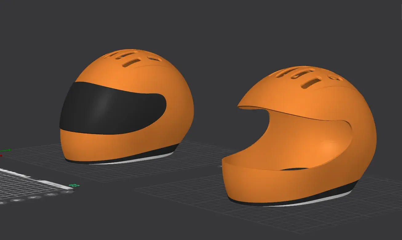 Motorcycle Helmet. minimal Support. Fast print
