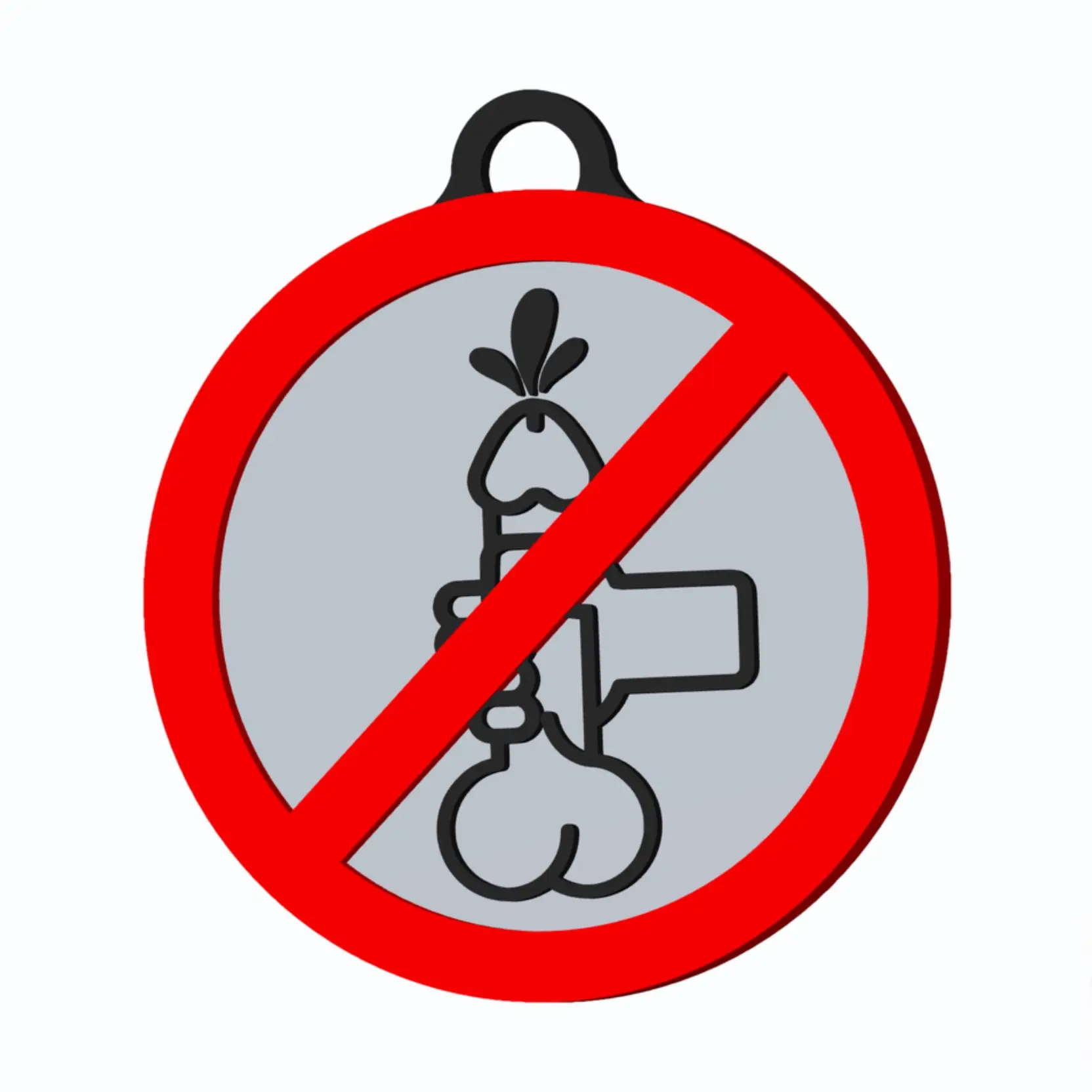 Handjob Happy End - Forbidden Traffic Sign v2 - Keychain