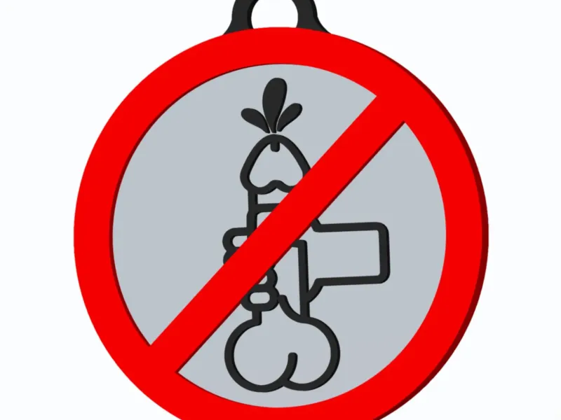 Handjob Happy End - Forbidden Traffic Sign v2 - Keychain