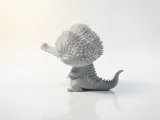 Cute Alligator Figurine Chibi 3D Printable-3