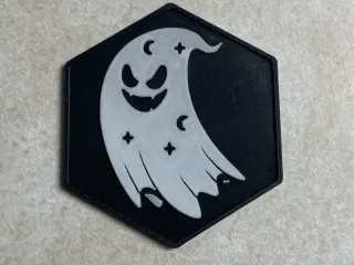 Halloween Ghost Coaster Hexagonal