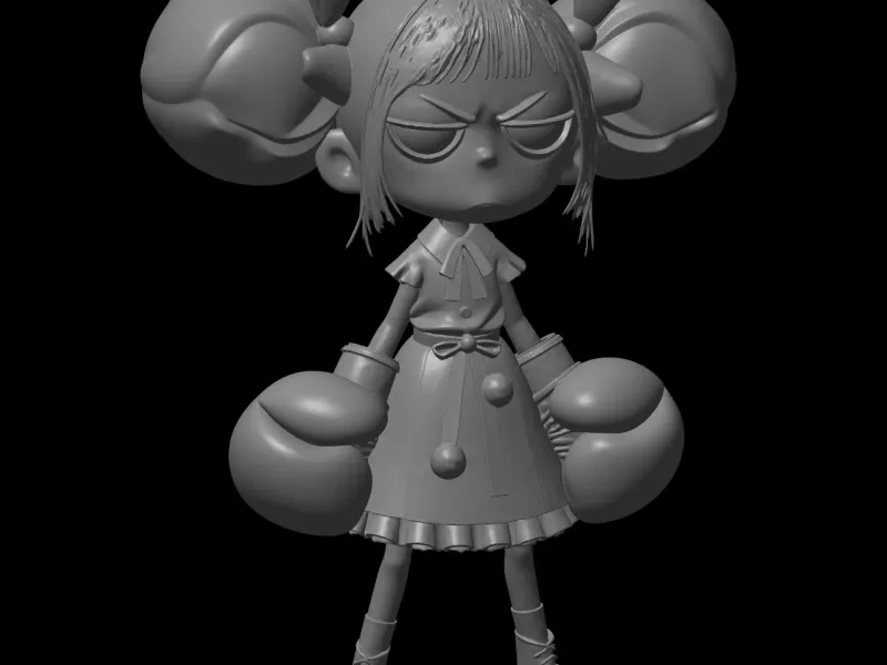 chibi boxer girl design