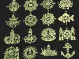 Lighthouse Compass Nautical CNC SVG STL Pack 16 Designs - 3D-4
