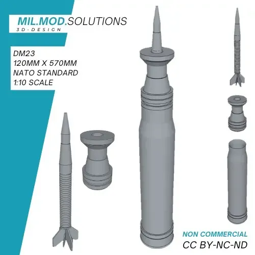 DM 23 120mm x 570mm Ammunition NATO Standard