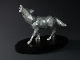 LOW POLY WOLF STATUE-0