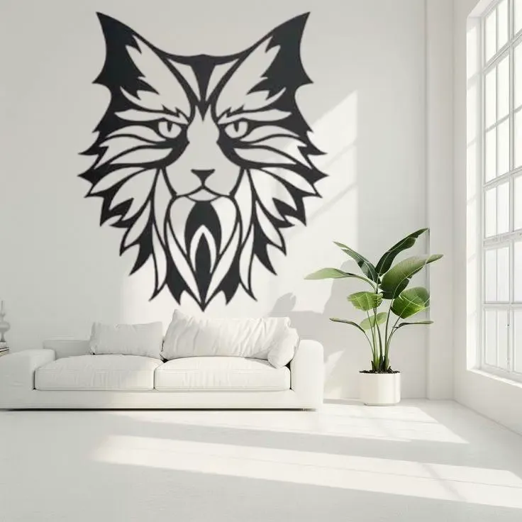 wild cat head decor