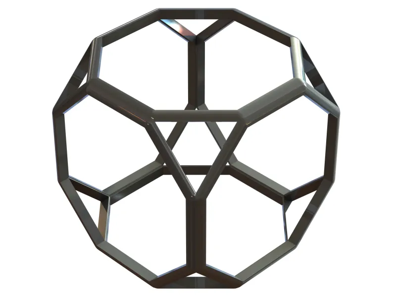 Wireframe Shape Truncated Cube