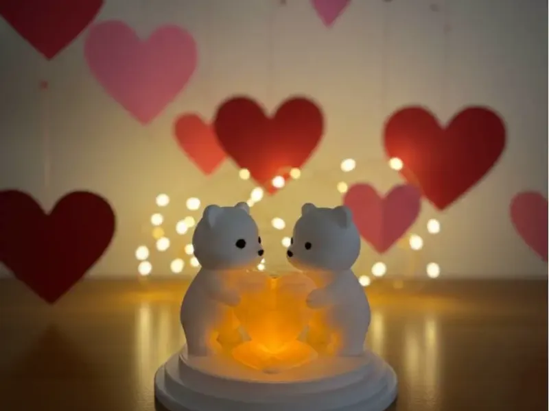 Modèle LED Oursons avec Cœur