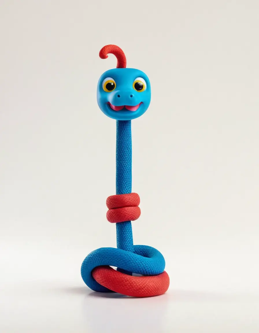 CUTE PLASTICINE SNAKE COILED MODEL