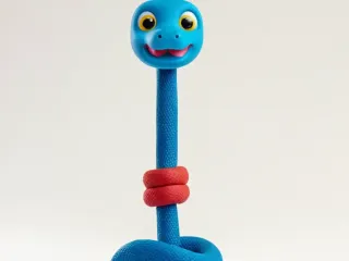 CUTE PLASTICINE SNAKE COILED MODEL