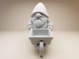 Chubby Garden Gnome with Wheelbarrow – 3D Printable Figurine-1