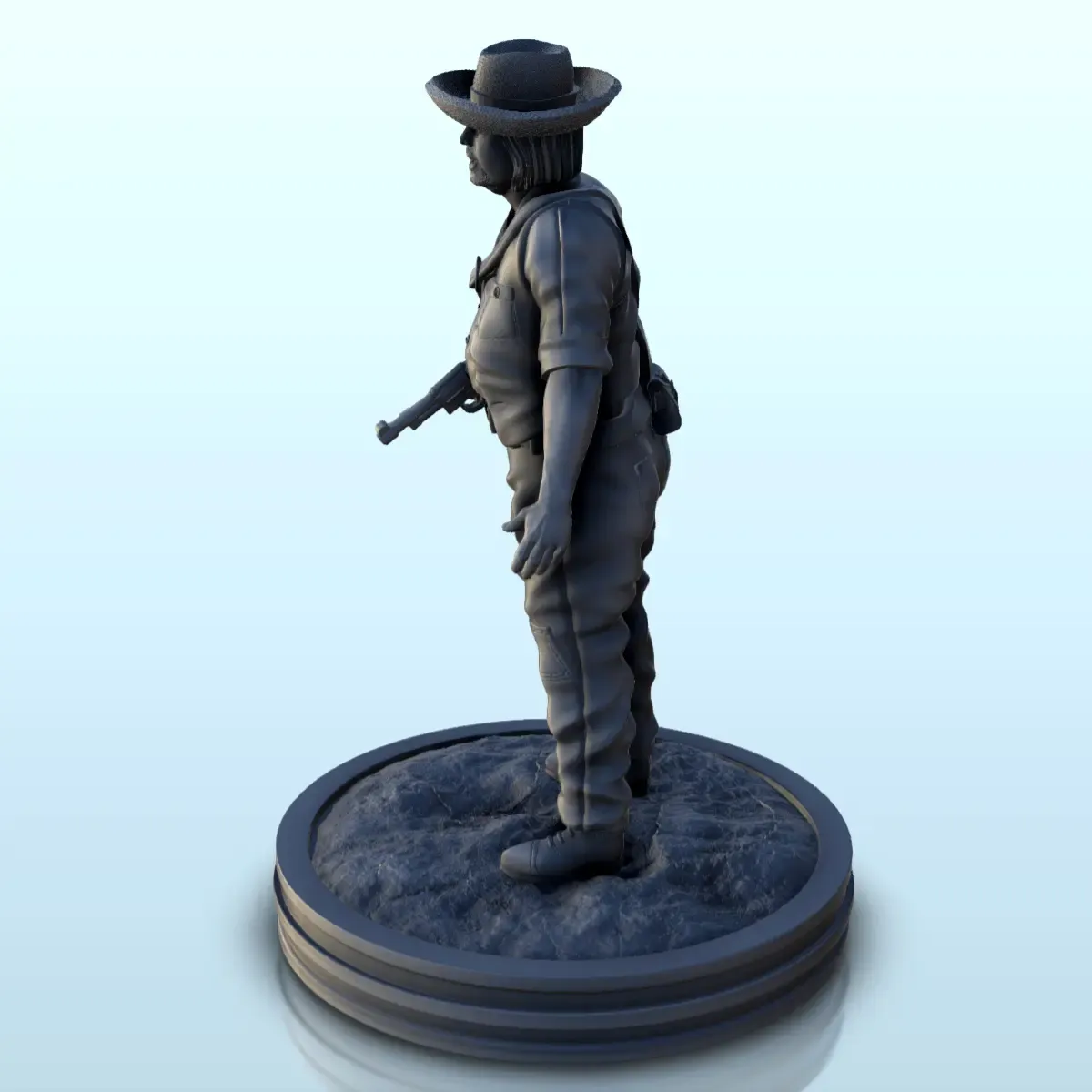 Bandit with hat and revolver (6) - Old West Figure miniature