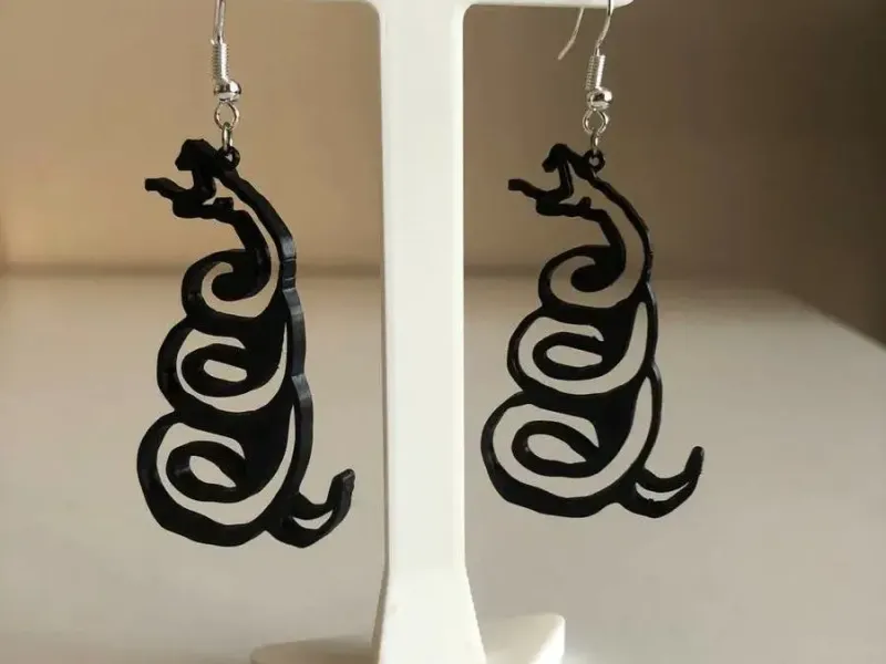 Earrings pendant Snake Metallica Aros colgantes