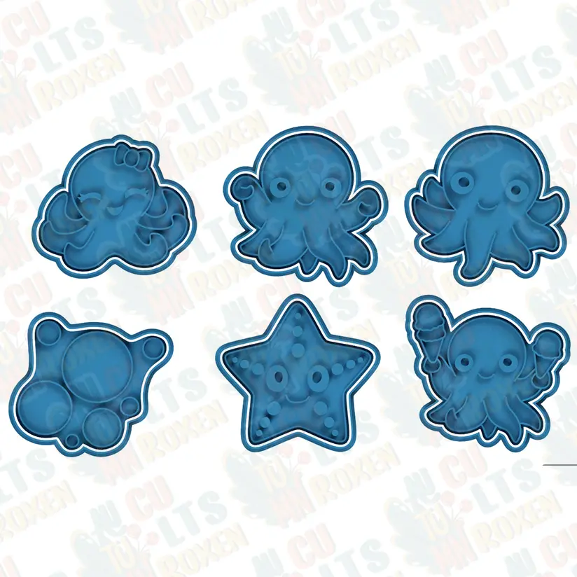 Octopus cookie cutter set of 6