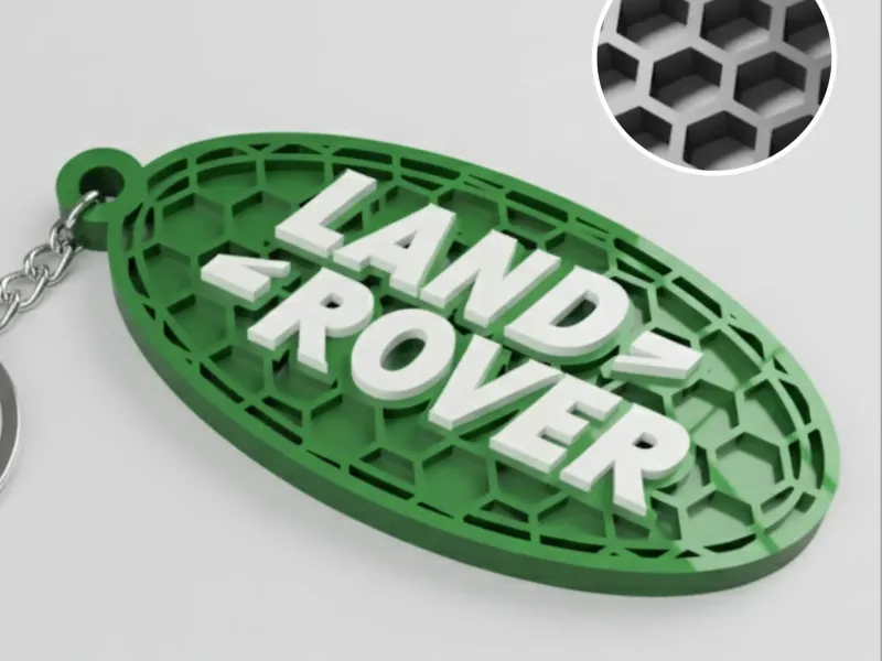 Portachiavi con logo a nido d'ape Land Rover